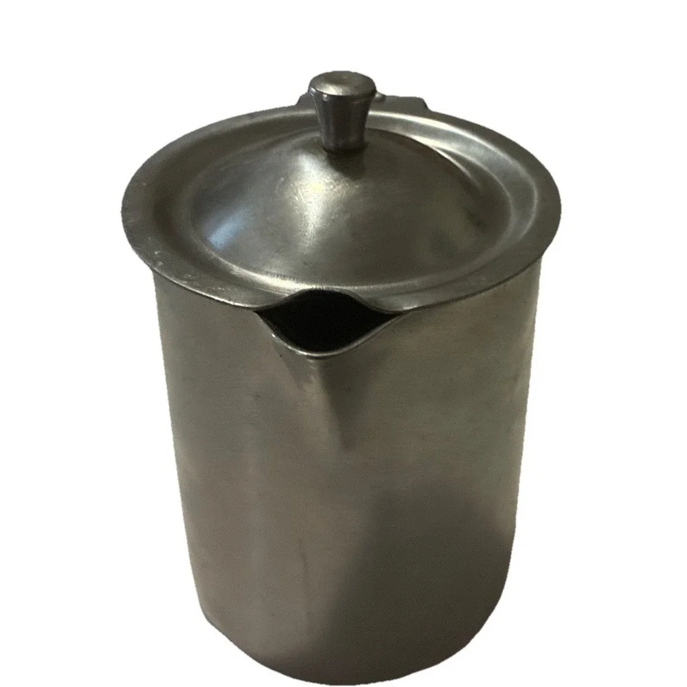 Vintage Bloomfield Industries Creamer Stainless Steel Hinged Lid 4x3